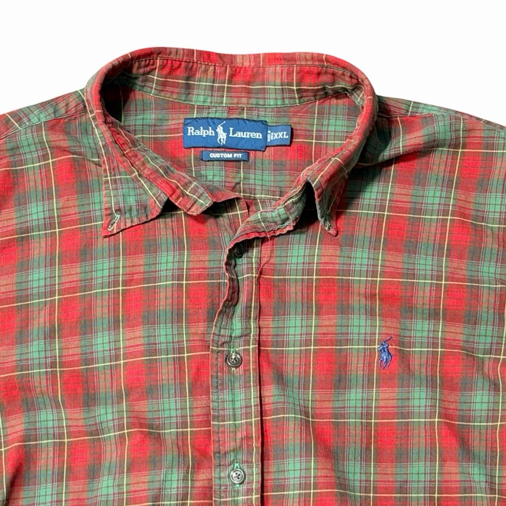 Polo Ralph Lauren Button Up Shirt Men Size XXL Classic Fit Plaid Cotton Vintage - Picture 3 of 5